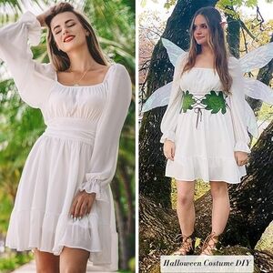 White Ruffle Dress